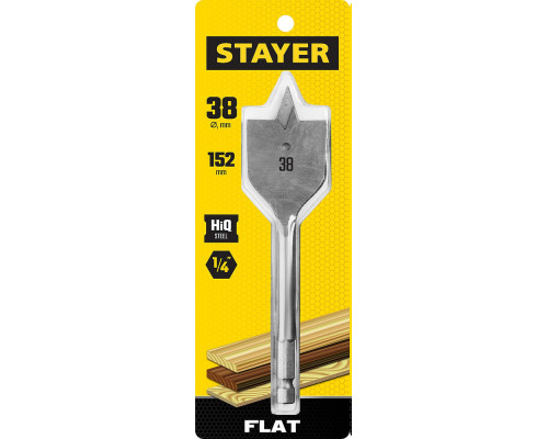 Сверло перовое по дереву Flat, 38 x 152 мм STAYER 2950-38_z01
