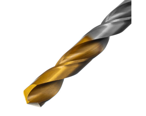 Сверло спиральное по металлу 9 x 125 мм, Р6М5, Golden Tip Denzel (718241)