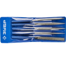 Набор надфилей алмазных 140?75 мм 5 предметов P 140 в пакете PVC ЗУБР 33386-140-H5