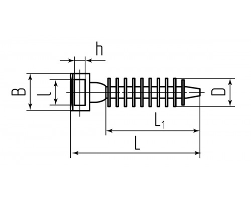 База дюбельного типа БД 8х45 (черн) (500шт) (Fortisflex) (60047)