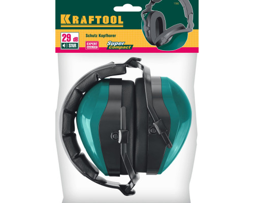 Защитные наушники PROFI, защита до 109 дБ, шарнирное крепление чашек, со складным мягким оголовьем KRAFTOOL 11362