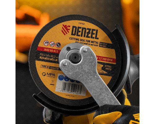Круг отрезной по металлу, 115 х 1 х 22.2 мм Denzel (73752)
