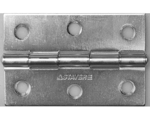 Петля карточная 75 x 50 х 1.6 мм, цвет белый цинк STAYER 37611-75-1