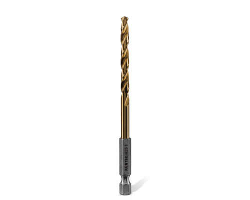 Сверло по металлу Runtec HSS-TiN 5 x 106мм HEX 1/4