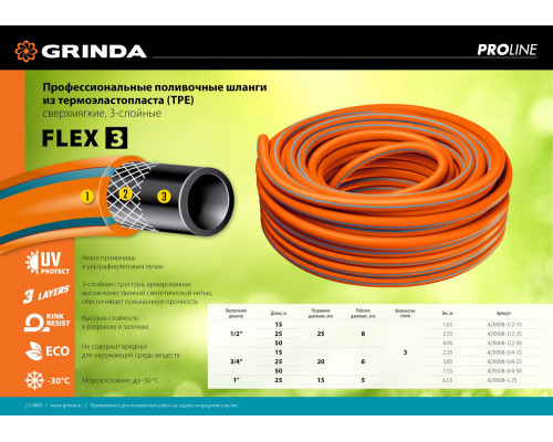 Поливочный шланг FLEX 3, 3/4