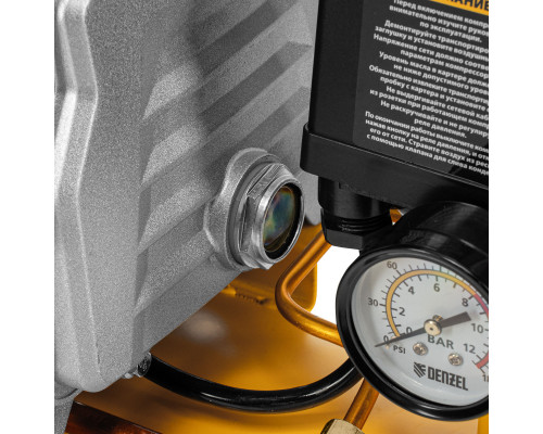 Компрессор воздушный, прямой привод DC1500/50, 1.5 кВт, 50 литров, 220 л/мин Denzel