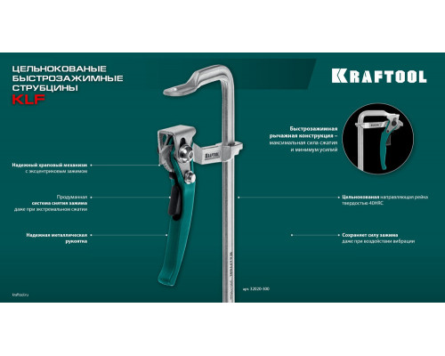 Струбцина быстрозажимная KLF-250, 250/100 мм KRAFTOOL 32020-250