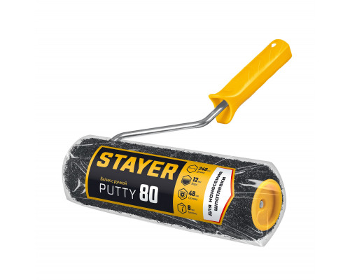 STAYER PUTTY 80 мм, 240 мм, 8 мм ручка, валик для шпатлевки, PROFESSIONAL (03642-24)