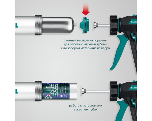 Закрытый пистолет для герметика ULTRA, 310 мл, прямой забор, регулировка силы давления, вариативная антикапельная система KRAFTOOL 06677-31