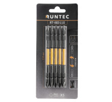 Бита ударная двусторонняя H6.35 110мм PH2/PH2 5 шт. RUNTEC RT-IBD110