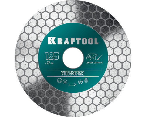 Шлифовально-отрезной алмазный диск CHAMFER 125 мм 22.2 мм 25?1.6 мм KRAFTOOL 36689-125