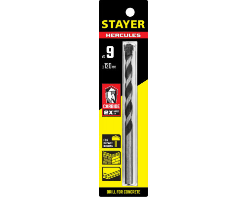 Сверло по бетону Hercules, 9 x 120 мм STAYER Professional 2915-120-09_z01