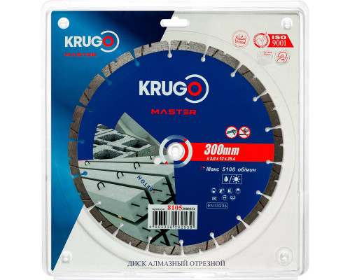 Диск алмазный сегментный по бетону PRO KRUGO MASTER 300х3,0х25,4х12 mm 81053000254