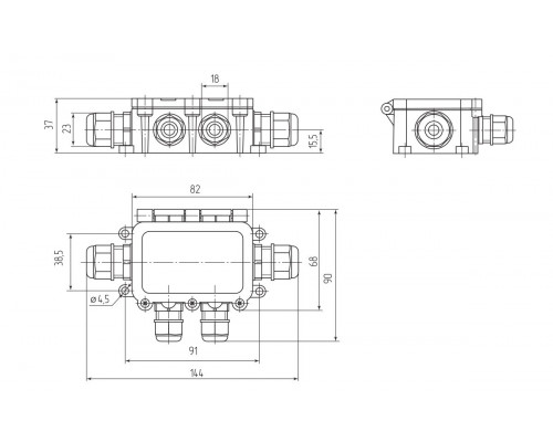 Коробка распределительная герметичная MG Box M-4 IP68 (Fortisflex) (101763)