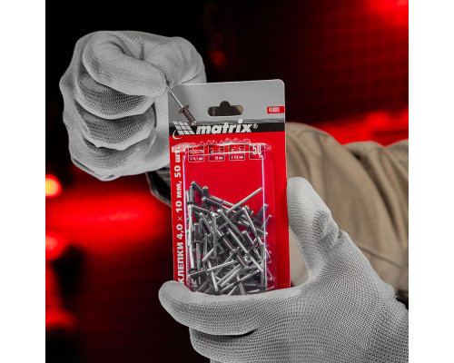 Заклепки 4.0 х 10 мм RAL 8017, темно-коричневый, 50 шт Matrix (40680)