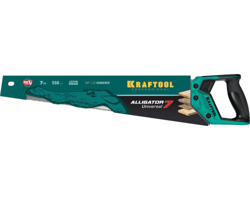 Универсальная ножовка Alligator Universal 7, 550 мм, 7 TPI, 3D зуб KRAFTOOL 15004-55