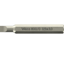 800/0 Micro Slotted Бита шлицевая, SL 0.50 x 3.0 x 30 мм, хвостовик шестигранный 5/32