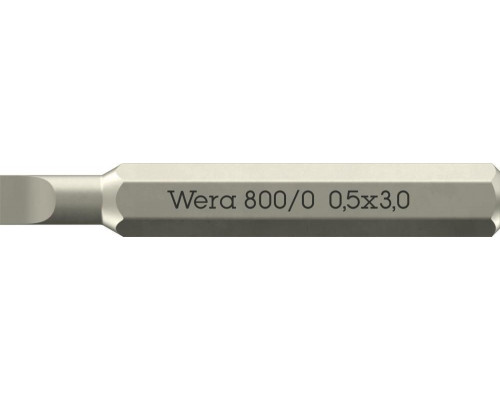 800/0 Micro Slotted Бита шлицевая, SL 0.50 x 3.0 x 30 мм, хвостовик шестигранный 5/32