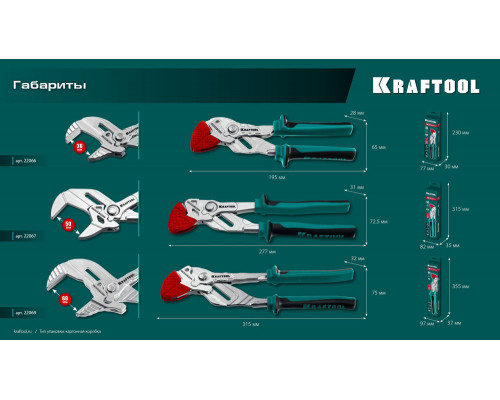 Сменные защитные накладки на губки Vise-Wrench, для клещей 300 мм, набор из 3-х пар KRAFTOOL 22069-S3