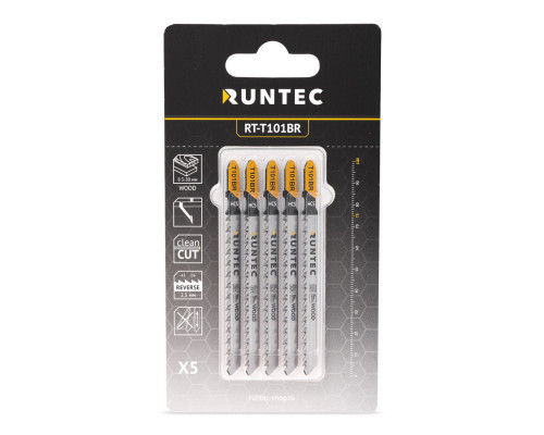 Пилки для лобзика по дереву T 101 BR, HCS, 5 шт RUNTEC RT-T101BR