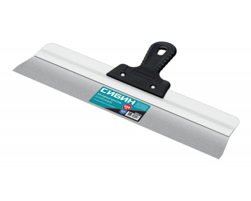 Усиленный фасадный нержавеющий шпатель 450 мм алюминиевая направляющая 1к ручка СИБИН 10083-45