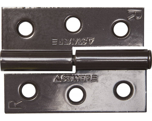 Петля карточная 65 x 48 x 2.0 мм, разъемная, правая, цвет коричневая STAYER 37613-65-3R