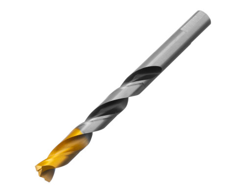 Сверло спиральное по металлу 12 x 151мм, Р6М5, Golden Tip, многогранная заточка Denzel (718287)