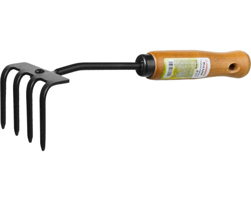 Садовые грабли ProLine, 64х100х270 мм, 4-х зубые, деревянная ручка GRINDA 421515