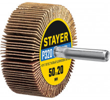Круг шлифовальный лепестковый d 50 x 20 мм, P320, на шпильке d 6 мм STAYER 36607-320