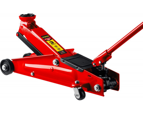 Домкрат подкатной 3 т, 135 - 410 мм с увеличенным подъемом и поворотной ручкой RED FORCE Professional STAYER 43151-3