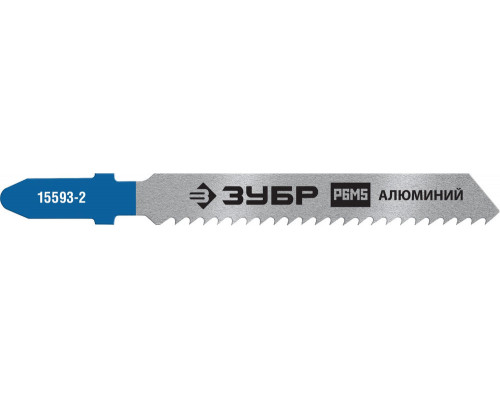 Полотна для лобзика 2 шт T118B 50 мм / 2.0 мм T-хвост. по металлу толщиной 1.5-5 0 мм Р6М5 сталь Профессионал ЗУБР 15593-2