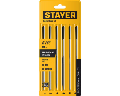 Набор надфилей 140 мм, 6 предм. STAYER 1603-10-H6
