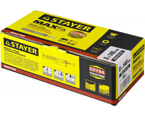 Дюбель-гвоздь 8 х 140 мм потайной бортик 50 штук STAYER 30645-08-140