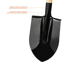 Лопата штыковая с рукояткой 380 х 208 х 1200 мм, полотно 1.6 мм, закалено, деревянный черенок высш. сорт GRINDA 421823