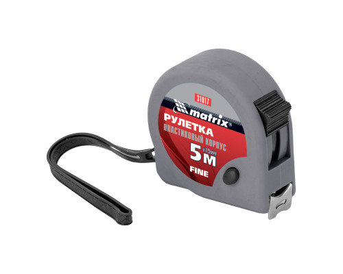Рулетка Fine,5 м х 19 мм,пластиковый корпус Matrix