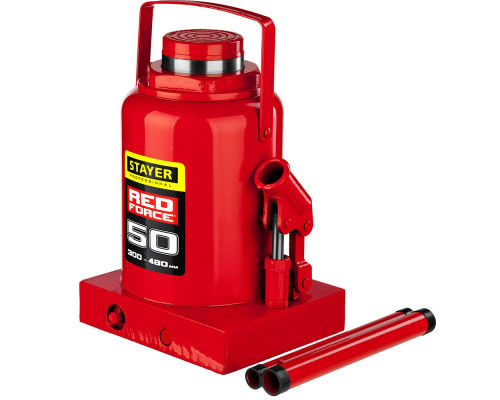 Домкрат бутылочный гидравлический 50 т, 300 - 480 мм RED FORCE Professional STAYER 43160-50