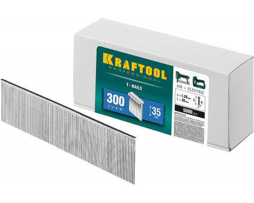 Гвозди тип 300 (47/J/F), 35 мм, калибр 18GA, 5000 шт KRAFTOOL 31785-35