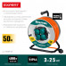 Силовой удлинитель на стальной катушкеEXPERT ПВС 3х2.5 50м 4000Вт IP44 KRAFTOOL 55089-50