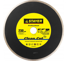 STAYER Clean Cut, 230 мм, (25.4 мм, 5 х 2.4 мм), сплошной алмазный диск, Professional (3665-230_z01)