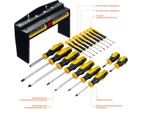 Набор отверток с насадками 37 предм. Hercules-Pro-37 STAYER 25312-H37