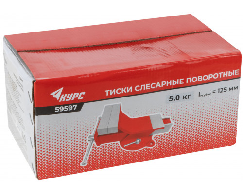 Тиски слесарные поворотные стальные 125 мм ( 5 кг) (59597)
