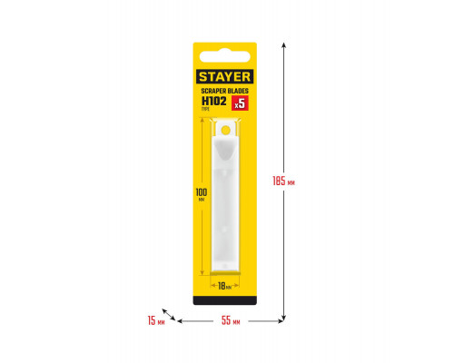 Сменное лезвие для скребка 08515, 100 мм, 5 шт STAYER 08515-S5_z02