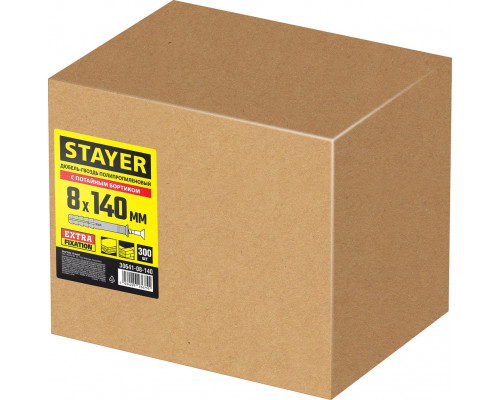 Дюбель-гвоздь 8 х 140 мм, потайной бортик, 300 шт STAYER 30641-08-140