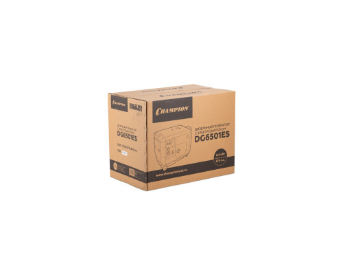 Генератор диз. CHAMPION DG6501ES+ATS (5/5,5кВт 8,9лс 16л 12V 160кг эл.стартер,колеса,счетчик,кожух) (DG6501ES)