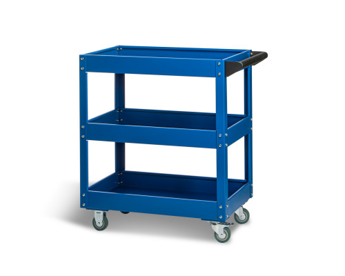 Тележка с тремя открытыми полками синяя RUNTEC RT-3B
