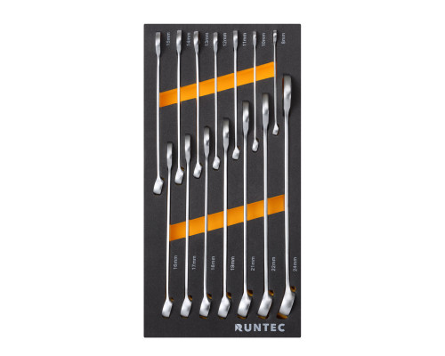 RUNTEC RT-WME14 Набор ключей комбинированных RUNTEC CrV 8-24 мм в ложементе EVA, 14 предметов (RT-WME14)