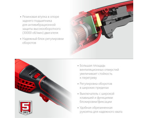 УШМ 1200 Вт d125 мм регулировка оборотов ЗУБР УШМ-125-1205 Э