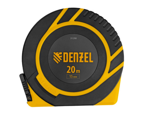 Рулетка геодезическая 20 м х 15 мм, закрытый корпус, фиберглассовая лента Denzel