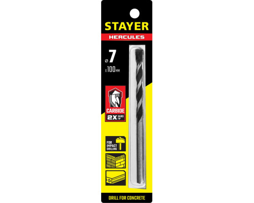 Сверло по бетону Hercules, 7 x 100 мм STAYER Professional 2915-100-07_z01