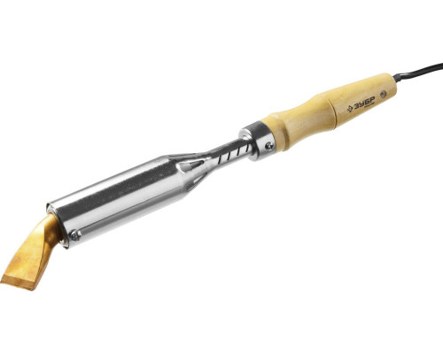 Электропаяльник Ceramic PRO 300 Вт, клин, высокомощный, деревянная рукоятка ЗУБР 55303-300